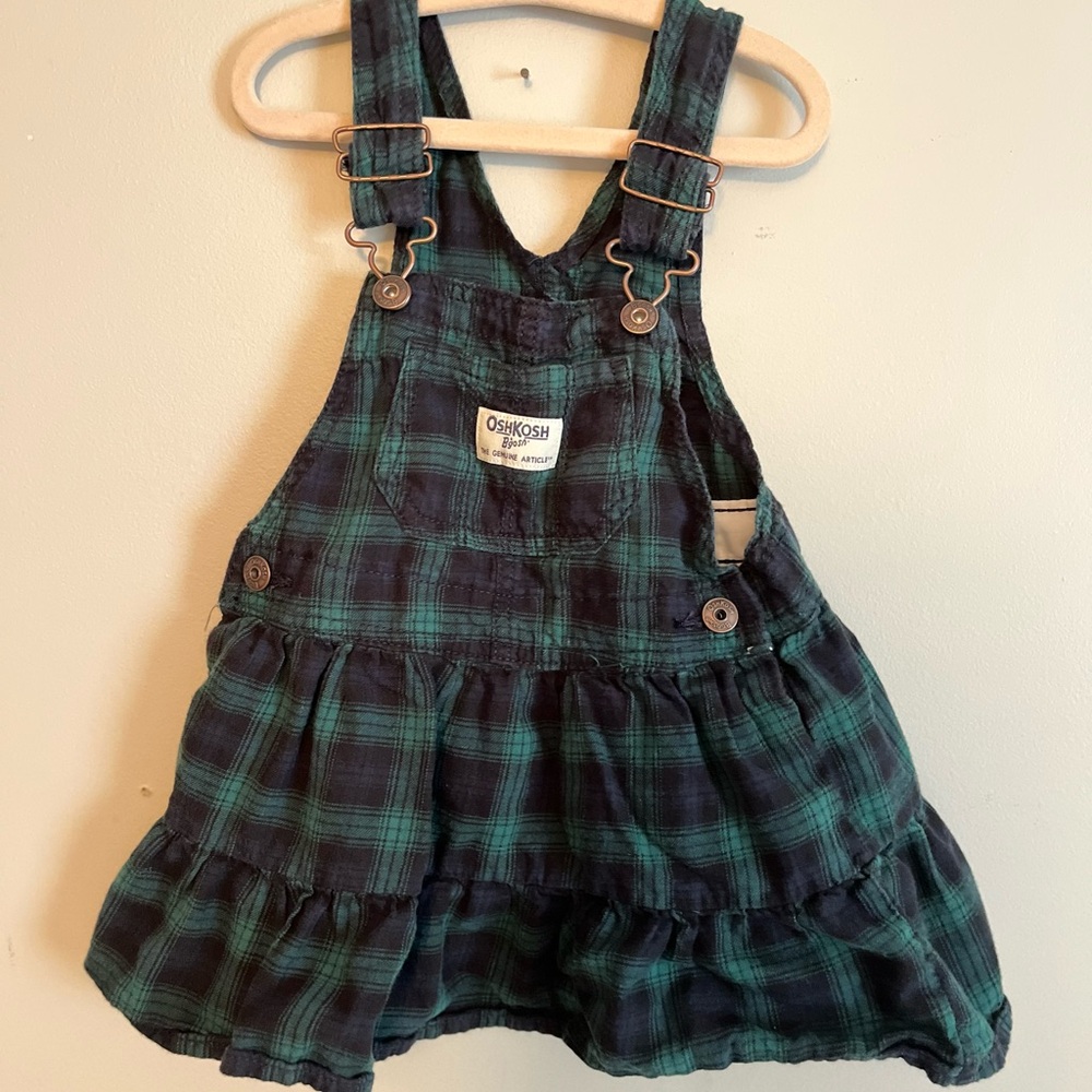 Osh Kosh plaid overall dress